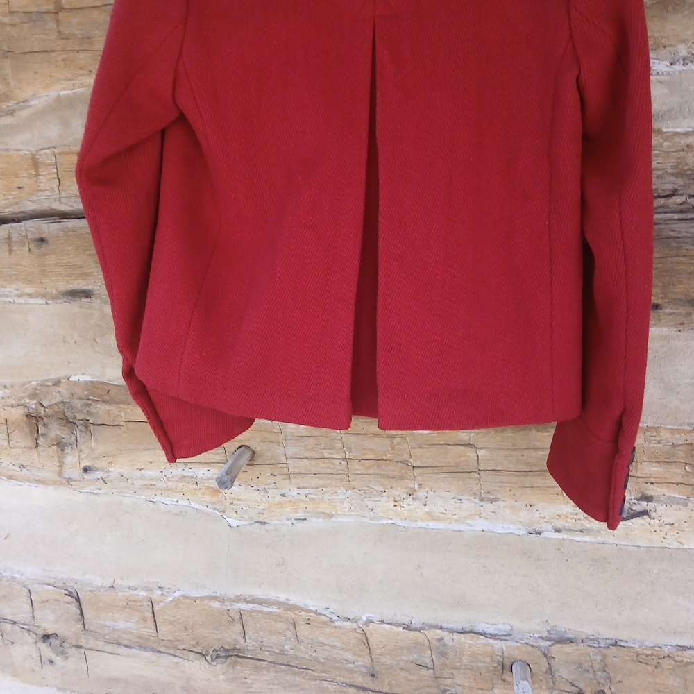 New York Classics Vintage Red Double Breasted Wool Blend Pea Coat XS - Picture 7 of 10